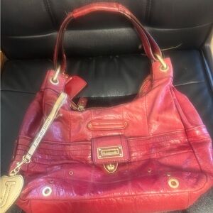 Juicy Couture Red Shoulder Bag with Gold Accents